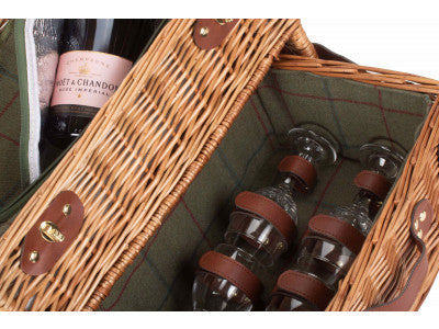 Basket, 4 PERSON GREEN TWEED DRAWER HAMPER