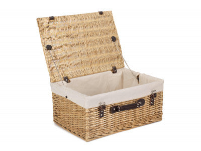 "Basket, 20" BUFF HAMPER with WHITE LINING"