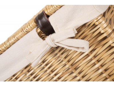 "Basket, 20" BUFF HAMPER with WHITE LINING"