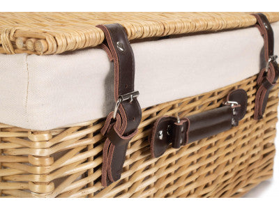 "Basket, 20" BUFF HAMPER with WHITE LINING"
