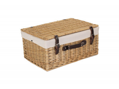 "Basket, 20" BUFF HAMPER with WHITE LINING"