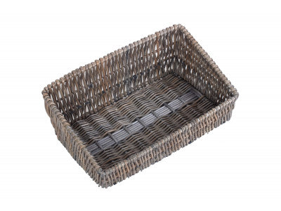 Basket, ANTIQUE WASH VERTICAL WEAVE DISPLAY BASKET