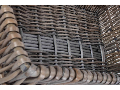 Basket, ANTIQUE WASH VERTICAL WEAVE DISPLAY BASKET