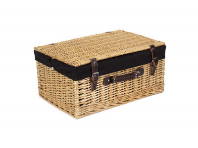 "Basket, 20" BUFF HAMPER with BLACK LINING"
