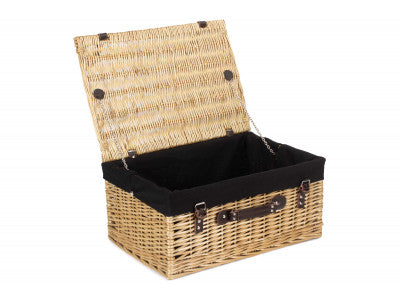 "Basket, 20" BUFF HAMPER with BLACK LINING"