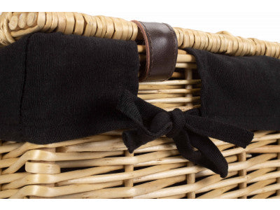 "Basket, 20" BUFF HAMPER with BLACK LINING"