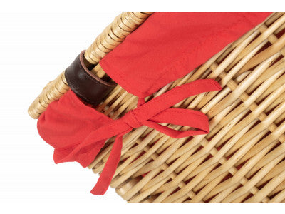 "Basket, 20" BUFF HAMPER with RED LINING"