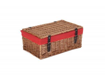 "Basket, 18" LARGE PACKAGING HAMPER with RED LINING"