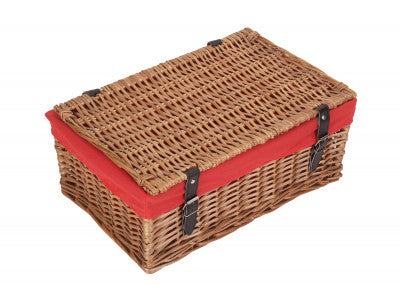 "Basket, 18" LARGE PACKAGING HAMPER with RED LINING"