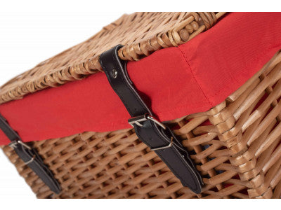 "Basket, 18" LARGE PACKAGING HAMPER with RED LINING"