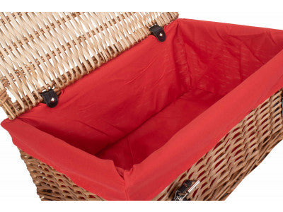 "Basket, 18" LARGE PACKAGING HAMPER with RED LINING"