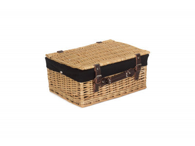 "Basket, 16" BUFF HAMPER with BLACK LINING"