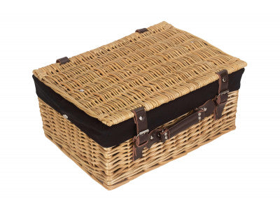 "Basket, 16" BUFF HAMPER with BLACK LINING"