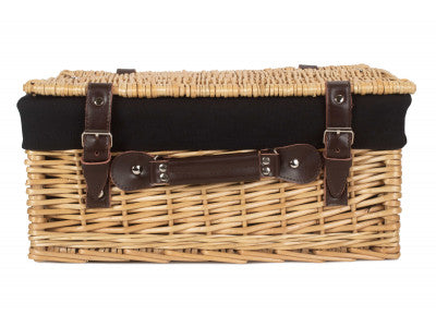"Basket, 16" BUFF HAMPER with BLACK LINING"