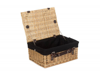 "Basket, 16" BUFF HAMPER with BLACK LINING"