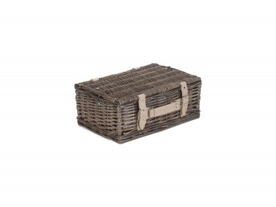 "Basket, 14" ANTIQUE WASH SPLIT WILLOW HAMPER"