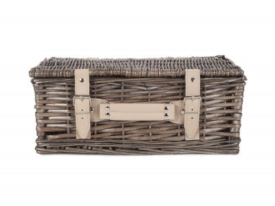 "Basket, 14" ANTIQUE WASH SPLIT WILLOW HAMPER"