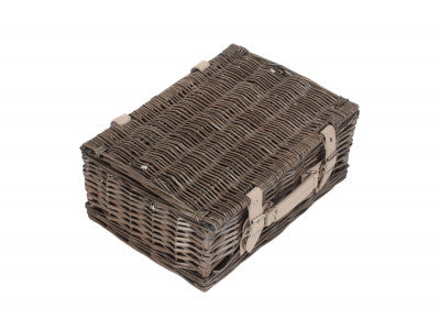 "Basket, 14" ANTIQUE WASH SPLIT WILLOW HAMPER"