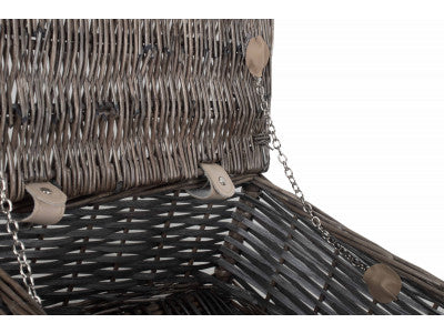 "Basket, 14" ANTIQUE WASH SPLIT WILLOW HAMPER"