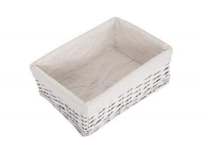 Basket, LARGE WHITE CHIPWOOD STORAGE BASKET