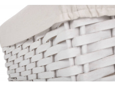 Basket, LARGE WHITE CHIPWOOD STORAGE BASKET