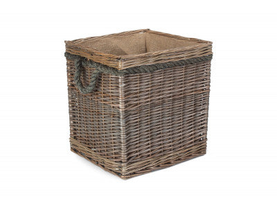 Basket, SQUARE ROPE HANDLED STORAGE BASKET