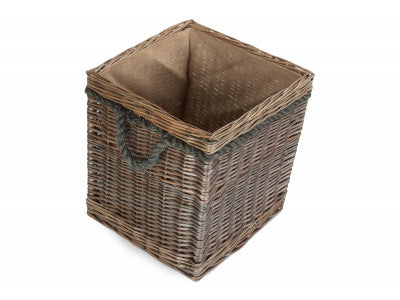 Basket, SQUARE ROPE HANDLED STORAGE BASKET