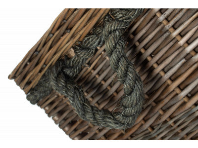Basket, SQUARE ROPE HANDLED STORAGE BASKET