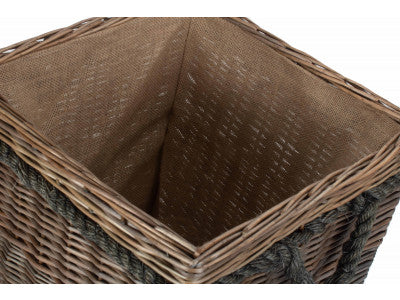 Basket, SQUARE ROPE HANDLED STORAGE BASKET