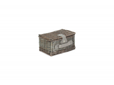 Basket, SMALL ANTIQUE WASH SPLIT WILLOW CHEST HAMPER