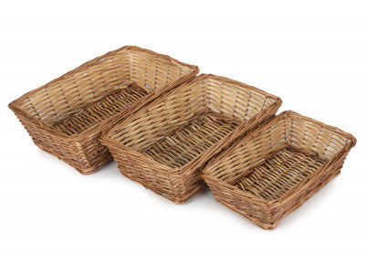 Basket, TAPERED SPLIT WILLOW TRAY SET 3 