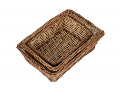 Basket, TAPERED SPLIT WILLOW TRAY SET 3 