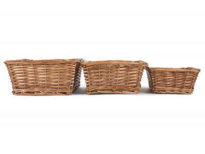 Basket, TAPERED SPLIT WILLOW TRAY SET 3 