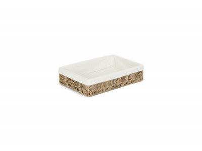 Basket, MEDIUM LINED RECTANGULAR SEAGRASS TRAY