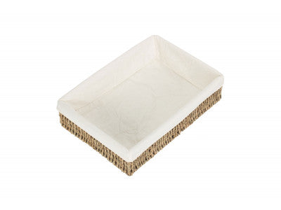 Basket, MEDIUM LINED RECTANGULAR SEAGRASS TRAY