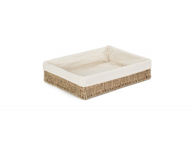 Basket, EXTRA LARGE LINED RECTANGULAR SEAGRASS TRAY