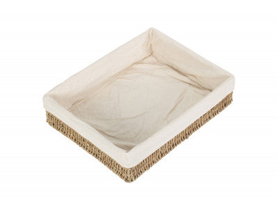 Basket, EXTRA LARGE LINED RECTANGULAR SEAGRASS TRAY