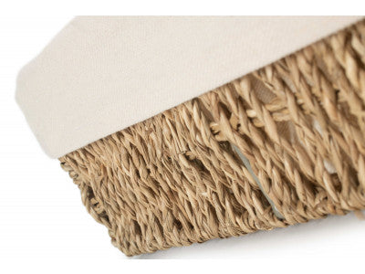 Basket, EXTRA LARGE LINED RECTANGULAR SEAGRASS TRAY