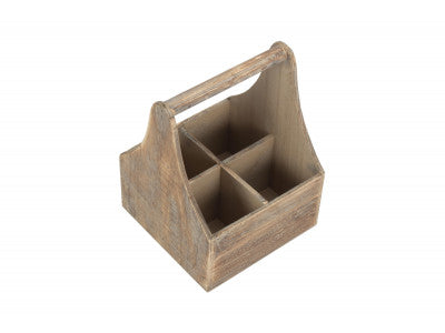 Basket, OAK EFFECT 4 BOTTLE CARRIER