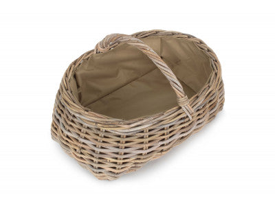 Basket, GREY RATTAN MARKET BASKET - CORDURA LINING