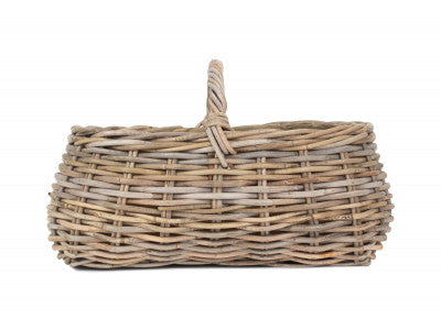 Basket, GREY RATTAN MARKET BASKET - CORDURA LINING