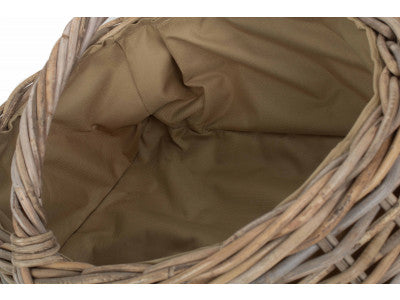 Basket, GREY RATTAN MARKET BASKET - CORDURA LINING