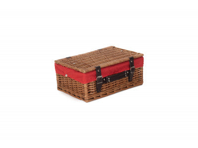 "Basket, 14" DOUBLE STEAMED HAMPER with RED LINING"
