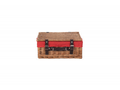 "Basket, 14" DOUBLE STEAMED HAMPER with RED LINING"