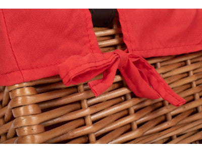 "Basket, 14" DOUBLE STEAMED HAMPER with RED LINING"