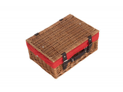 "Basket, 14" DOUBLE STEAMED HAMPER with RED LINING"