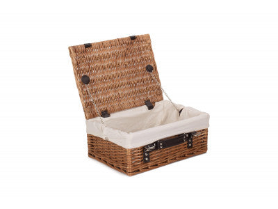 "Basket, 14" DOUBLE STEAMED HAMPER with WHITE LINING"