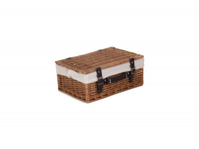 "Basket, 14" DOUBLE STEAMED HAMPER with WHITE LINING"