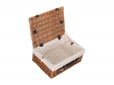 "Basket, 14" DOUBLE STEAMED HAMPER with WHITE LINING"