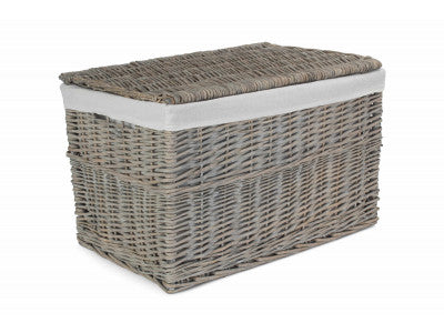 "Basket, 24" GREY WASH STORAGE HAMPER"